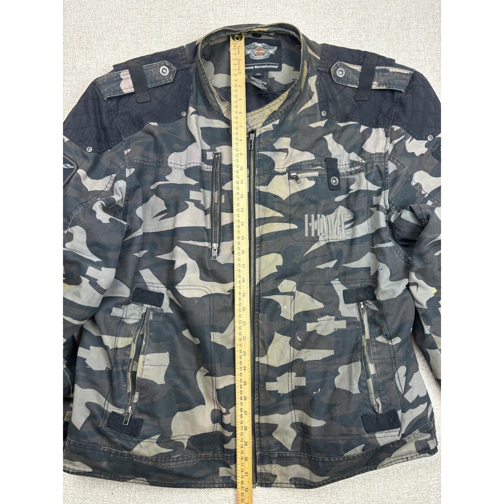 Harley Davidson Mens 3XL Camo Military Riding Jacket Quilted Shoulder - Picture 6 of 9